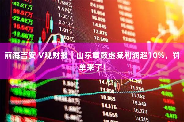 前海吉安 V观财报｜山东章鼓虚减利润超10%，罚单来了！